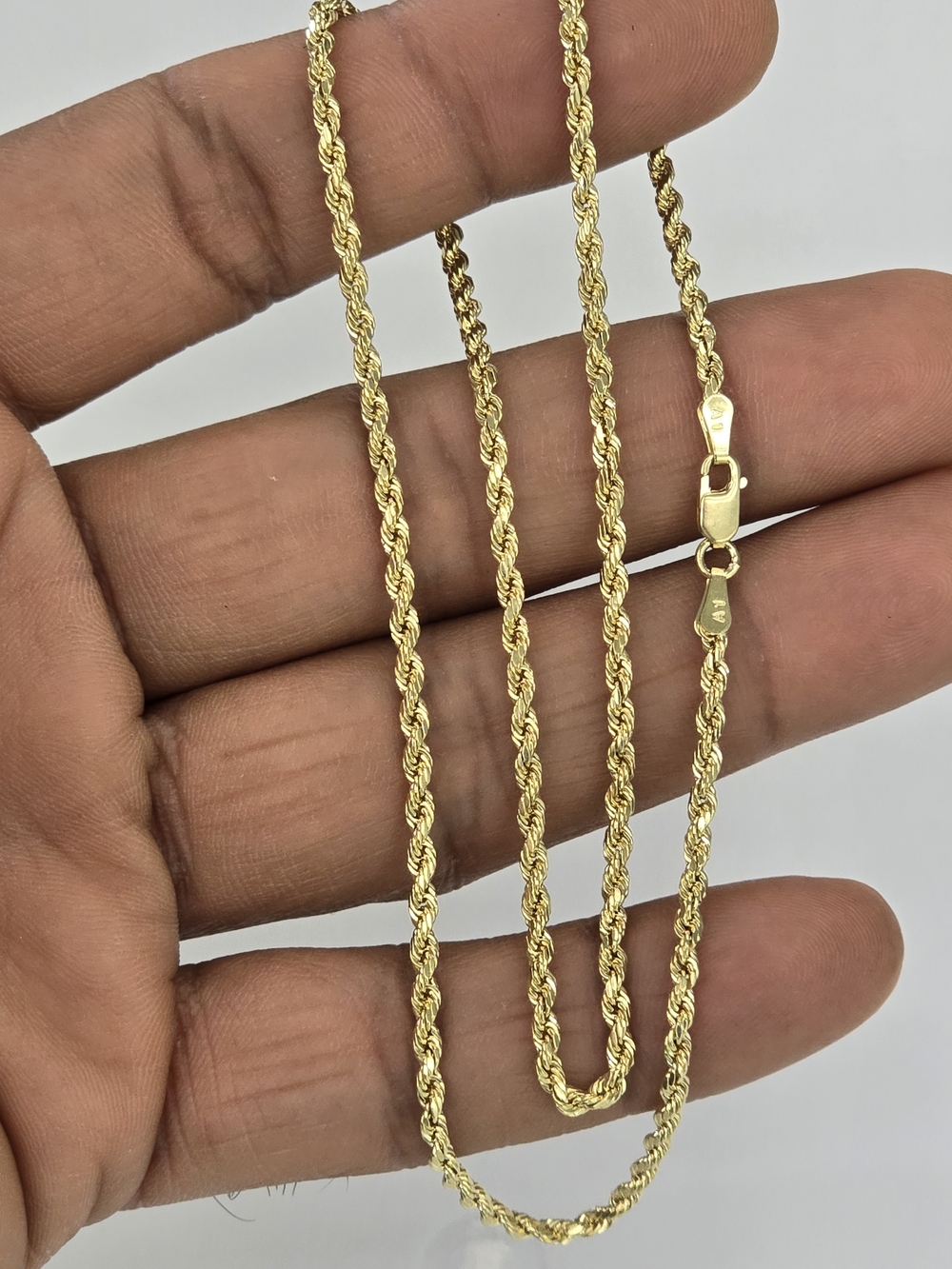 10k Real Gold Rope Chain 2.3mm 18 Inches - Picture 5 of 9